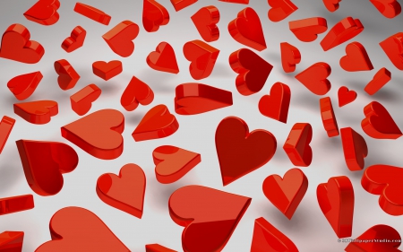 heart - 3d, heart, red, floating