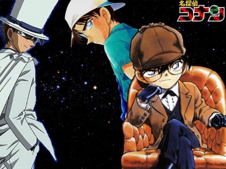 Detective Conan - kaito kid, sherlock holmes, hattori heiji, conan edogawa, stars, detective conan