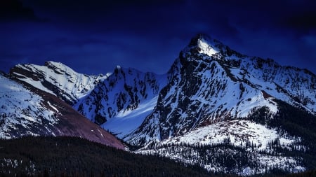 Snow-covered Mountains - nature, mountains, trees, snow