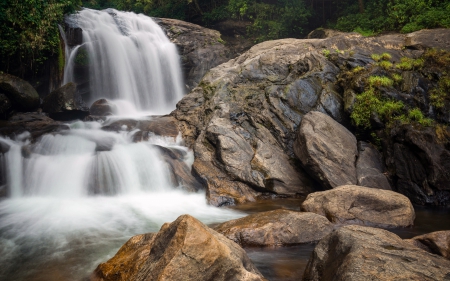 Waterfall - nature, water, waterfalls, rocks