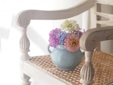 Still life - abstract, flowers, chair, soft