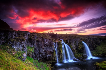 Landscape - waterfall, sky, nature, water