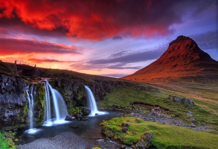 Landscape - waterfall, nature, water, flowing