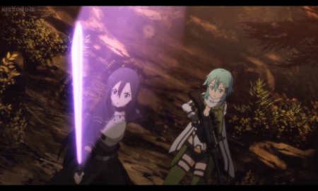 Who's There??? - scenne, ggo, shino asada, kirigaya kazuto, kazuto kirigaya, sinister, dark, surprised, katana, sinon, gun gale online, asada, kirito, shock, guy, gun, female, armor, angry, black, sao, blade, battle, pistol, anime  girl, anime, sword, sword art online, male, sniper, girl, kirigaya, shino, fight, boy, weapon, asaada shino, kazuto