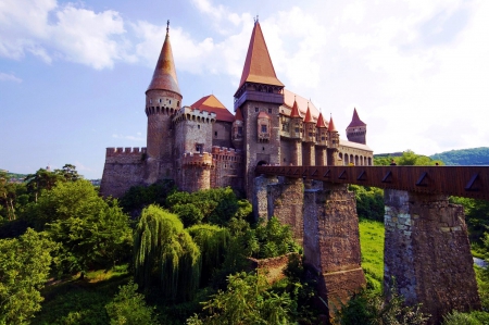 Castle Hunedoara, Romania - transylvania, tower, bridge, ancient