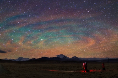 Airglow Ripples over Tibet - space, fun, stars, cool, galaxy