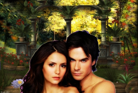 Elena & Damon - Vampire Diaries, TV series, Elena, Damon