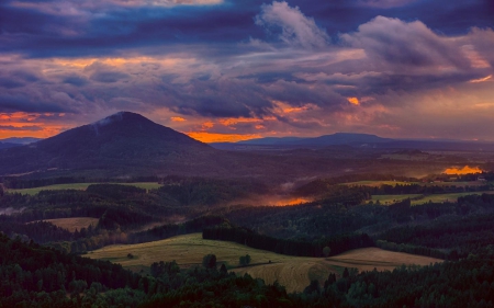 Sunset - clouds, sunset, nature, amazing