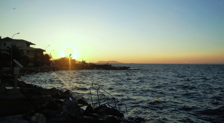 steinway orae - islands, bluejazz, holiday, summer, sea, bluepiano, sunsets