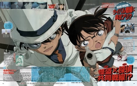 Detective Conan - male, megane, kaito kid, phantom thief, conan edogawa, cute, detective conan