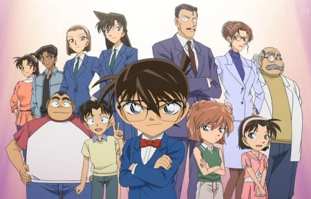 Detective Conan - mouri kogoro, mitsuhiko, kazuha, eri, sonoko suzuki, genta, haibara ai, agasa, hattori heiji, conan edogawa, ayumi, detective conan, ran mouri