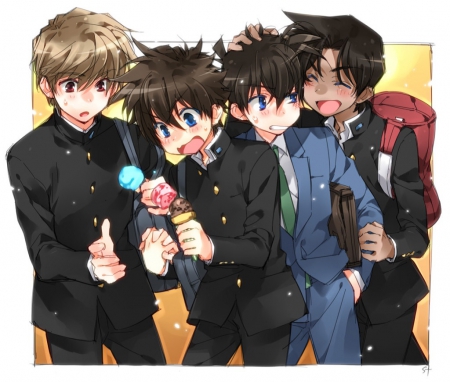 Boys of Detective Conan - Cute, Detective Conan, Shinichi Kudo, Kaito Kuroba, Male, Hattori Heiji