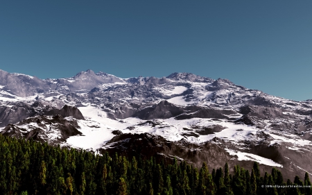 alpine - sky, tree, mountain, snow