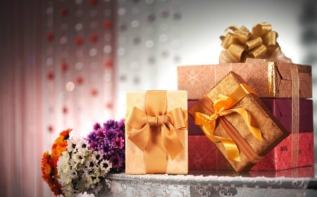 Flowers and Gifts - flowers, bouquet, gifts, ribbons