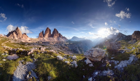 Beautiful View - nature, sky, beautiful, sun, blue, mountains