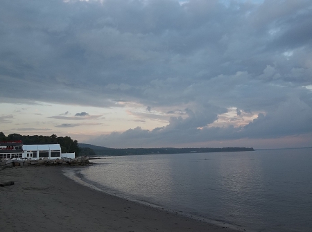 Lincolnville Beach, Maine - sky, ocean, beach, clouds, sunset, lincolnville beach