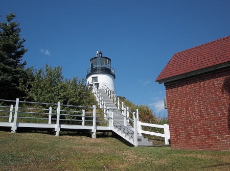 Owls Head Light Station - owls head, maine, sky, lighthouse, trees, grass