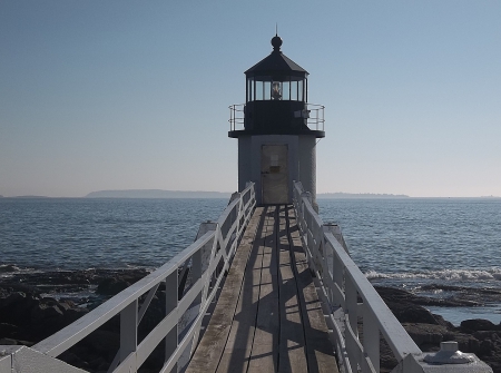 Marshall Point Lighthouse - ocean, Maine, Marshall Point Lighthouse, sky