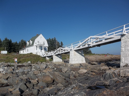 Marshall Point Lighthouse - maine, sky, point clyde, house, rocks