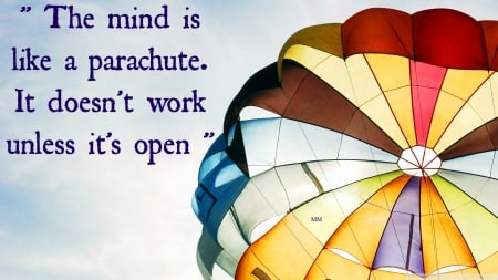 The Mind - sayings, spirituality, parachute, quotes, words, sky, life, Mind