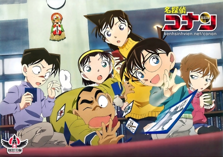 Detective Conan - Detective Conan, Haibara Ai, Mitsuhiko, Genta, Cards, Conan Edogawa, Ran Mouri, Ayumi