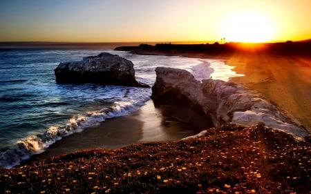 BEAUTIFUL MORNING - beach, waves, sunshine, sunrise, morning