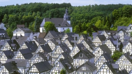 Rows of Houses in German City - architecture, houses, cities, germany