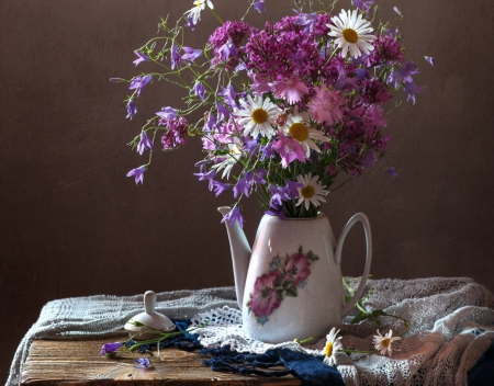 Still Life - flowers, vase, purple, still life