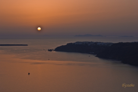 #santorini #sunset - greece, sunset, islandsunset, santiorini