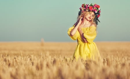 Beauty - field, floral, beauty, model