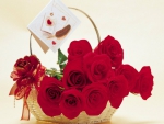 Basket of Red Roses