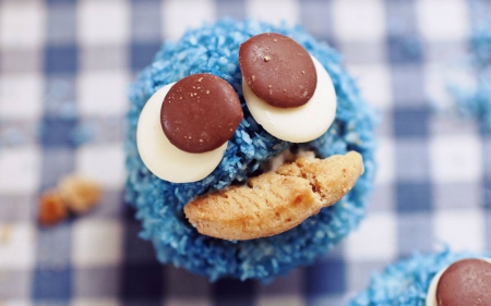 Cookie Monster - sweet, food, cookie, blue