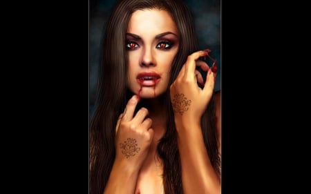 vampire - blood, girl, vampire, fantasy