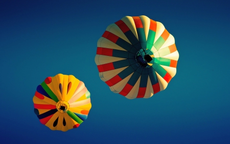 Looking Up at Hot Air Balloons - balloons, hot air balloons, colors, photography