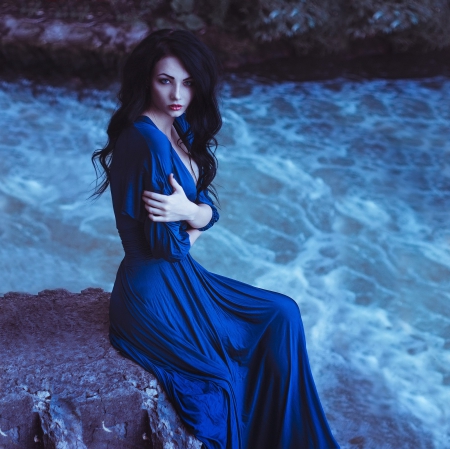 Blue Beauty - lady, beauty, model, blue