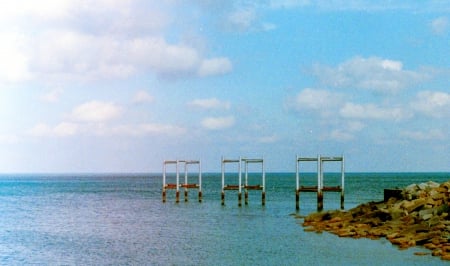 pier into lake - lake, daytime, water, pier