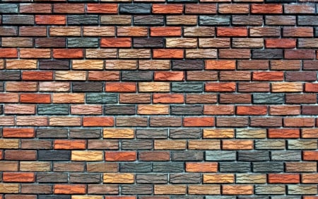 Colored Brick Abstract - colors, bricks, brick, wall