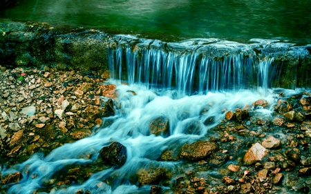 RIVER FALLS - nature, waterfalls, stones, river