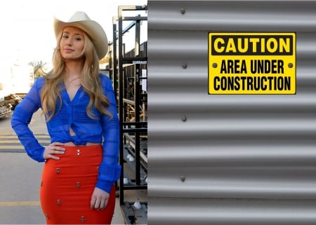 Construction Boss - women, style, fun, construction, girls, models, westerns, fashion, cowgirls, hats, outdoors, blondes