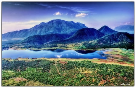 Conquest of Paradise - lake, landscape, blue mountains