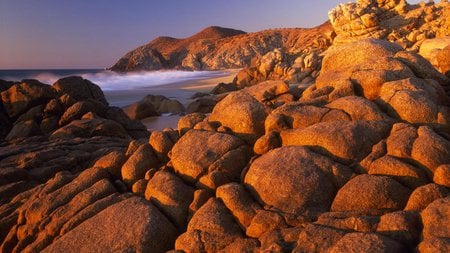 Granite Rock Shorline - ocean, shorline, beach, california, granite, coastline, coast