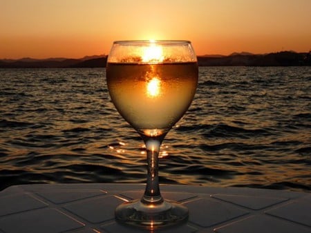 sunset - sunset, nature, glass