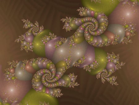 Something In The Air - fractal, green, brown