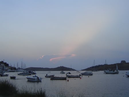 Peaceful - greece, nature, boats, sea