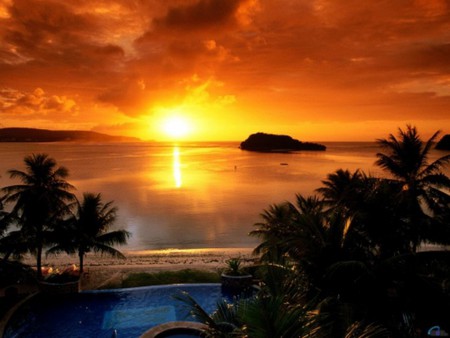 sunset in the tropics - nature, sunset