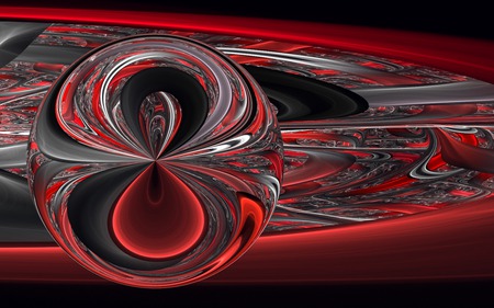 On the edge - abstract, black, red, edge, fractal, wallpaper