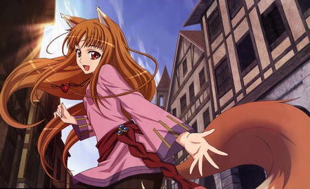 Holo - spice and wolf, smile, anime, holo