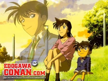 Detective Conan - Cute, Detective Conan, Female, Sunset, Conan Edogawa, Ran Mouri, Shinichi Kudo, Male