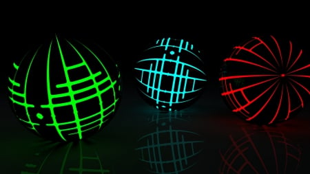 Lightballs - cinema 4d, light, design, ball, mrt, abstract, c4d, red, blue, 3d, green