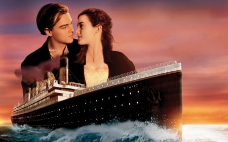 Titanic - woman, ocean, ship, romantic, man, titanic, jack, rose